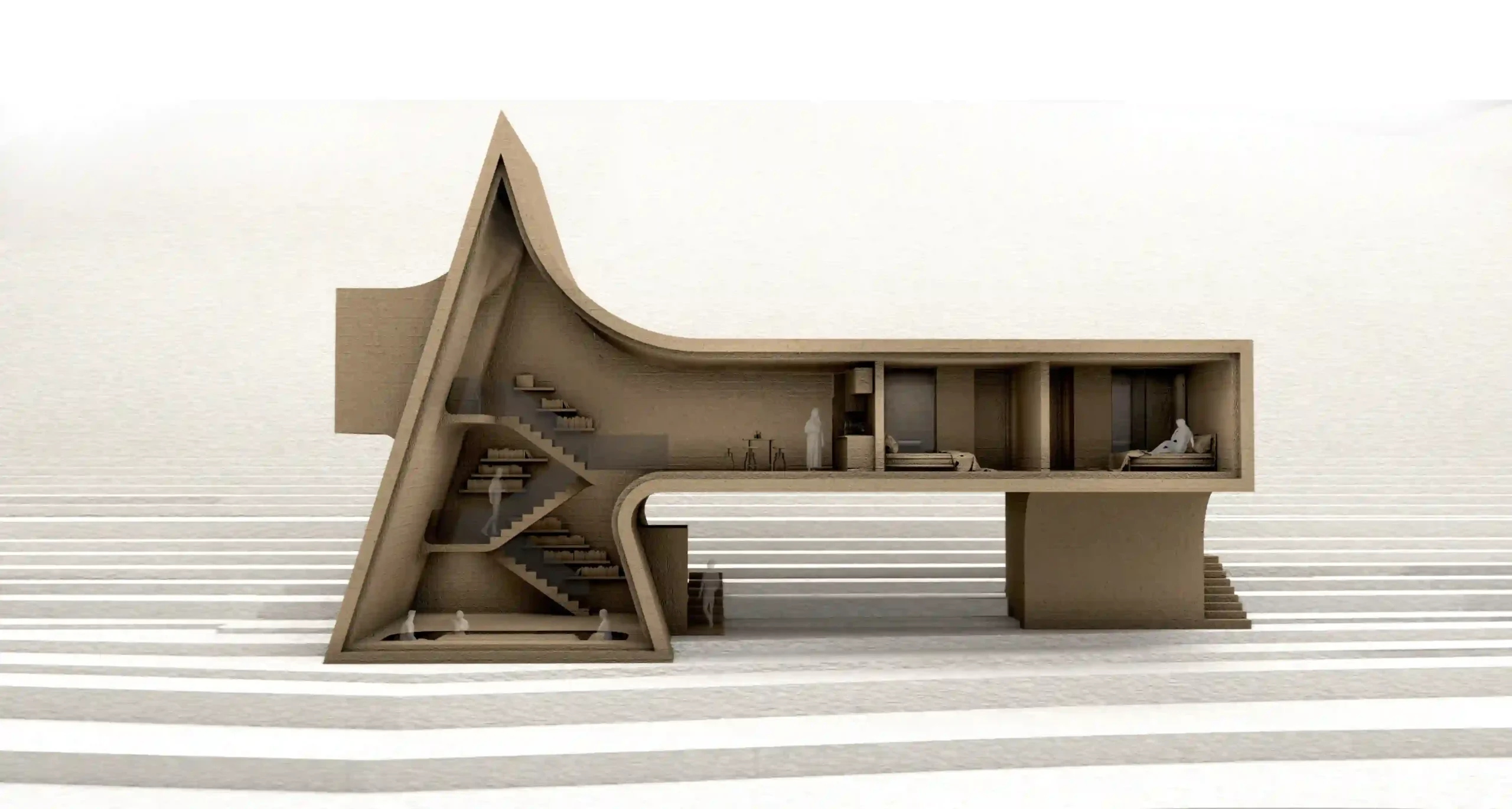 Mutant-Hut: Where Iranian Heritage Meets Romanian Landscape 5 Mutant HUT RENDER MAQUETTE copy scaled