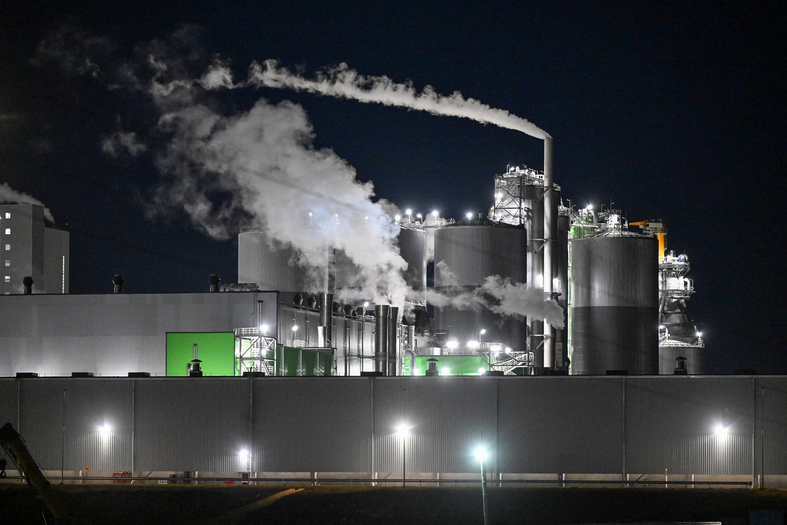 smoke rising from factory